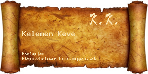 Kelemen Keve névjegykártya