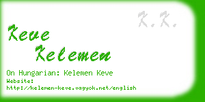 keve kelemen business card